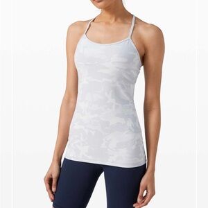 Lululemon Light Gray Camo Power Y Tank